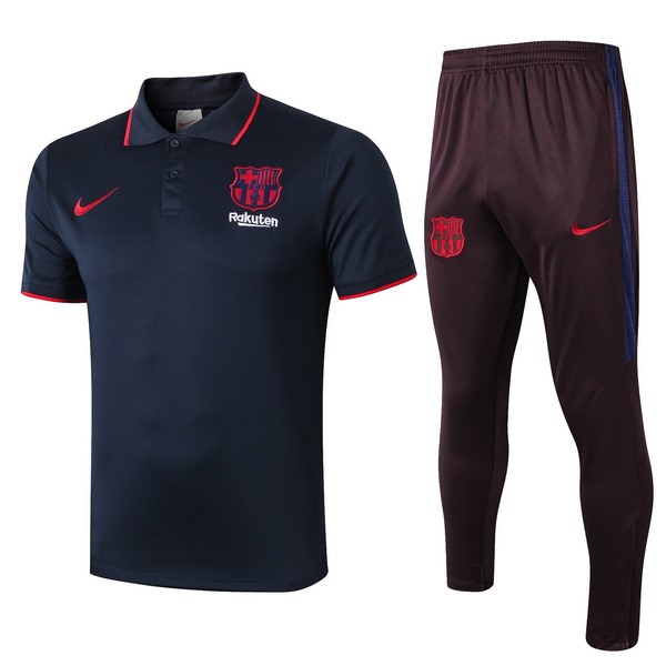 Polo Conjunto Completo Barcelona 2019-2020 Azul Marino Borgona